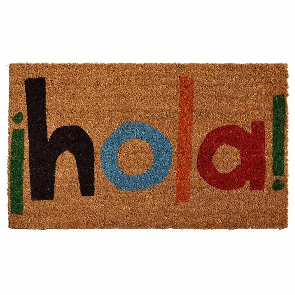 Configuracion 17 x 29 in. Hola Rectangular Doormat Multi Color CO3357273